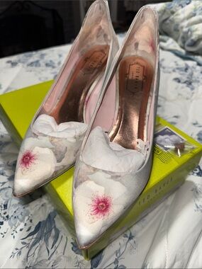 Ted Baker Pink Floral Pointed-Toe Pumps